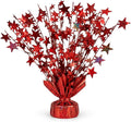 PMU 6 Pack Bursting Star Metallic Foil Spray Centerpiece- Red Prismatic Balloon by PMU