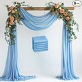 Wedding Arch Draping Fabric Backdrop Drapes 6 Panels, Dusty Blue | 28.7"x20FT by Wokceer