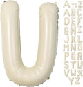 Cream Letter U Balloons, 40 Inch Balloons Letter U Mylar Helium Large U Balloon by BBPOOL