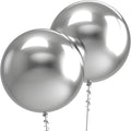 Pro Duralatex Metallic Silver Extra-Thick Balloons 12 Pack 24 inch | Silver by Bezente