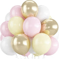 HILAVO Pink and Yellow Balloons 12 Inch Pastel Light Pink Yellow Gold White by HILAVO