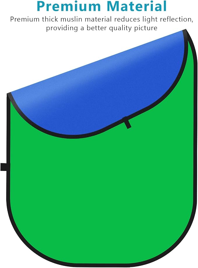 NEEWER 5x7ft/1.5x2m Chromakey Green Screen Blue Green 2 in 1 Double Sided Pop - Image 8
