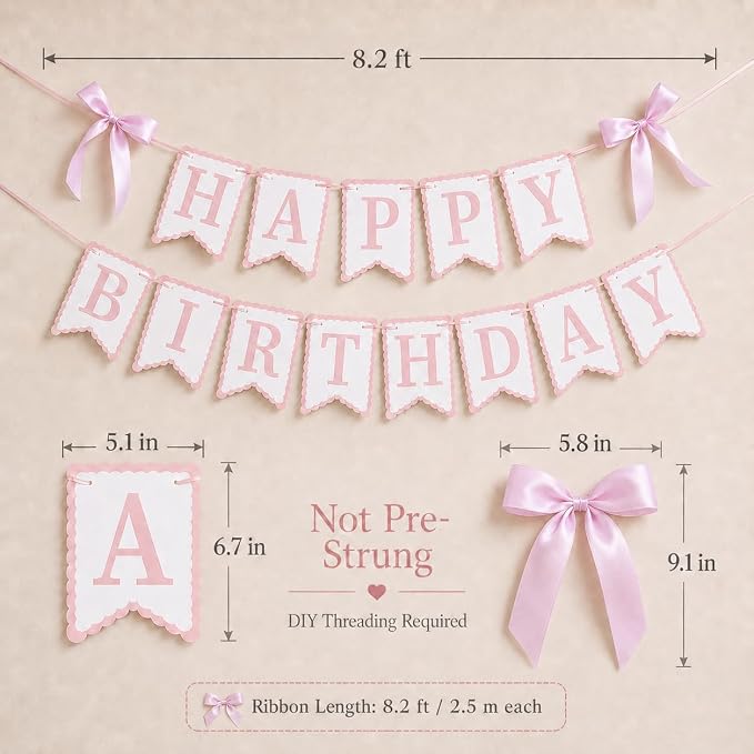 Pink Happy Birthday Banner - Image 3