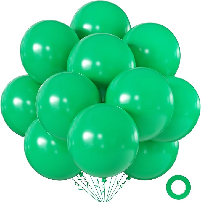 Green Balloons 18 Inch 24 Pack Matte Helium Latex Round Balloons by KALOR