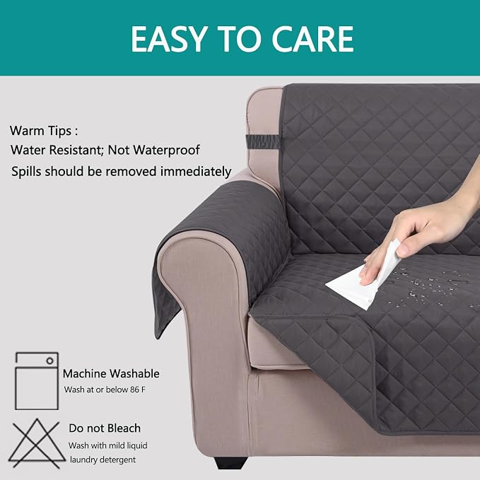 U-NICE HOME Reversible 23''Recliner Small Chair Cover, Dark Grey | Recliner - Image 4