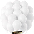 Pro Duralatex White Extra-Thick Balloons 120 Pack 10 inch | Jumbo White Balloons by Bezente