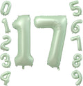40 Inch Olive Green Number 17 Balloon by TNCDJKPA