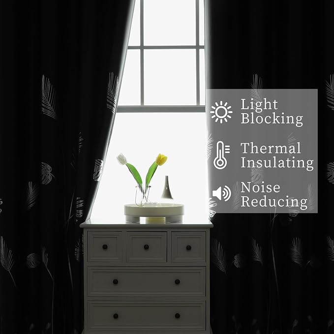 Dark Grey Blackout Curtains for Bedroom, Room Darkening Grommet Thermal - Image 6