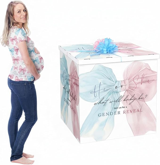 AmazingSpark 28in Giant Gender Reveal Gift Box by Unknown