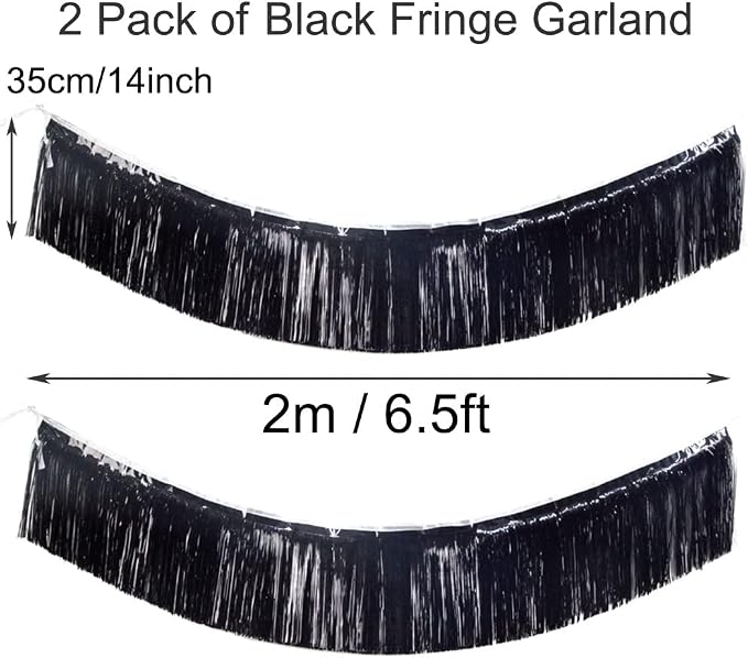 Premium Black Fringe Tinsel Garland - Image 4