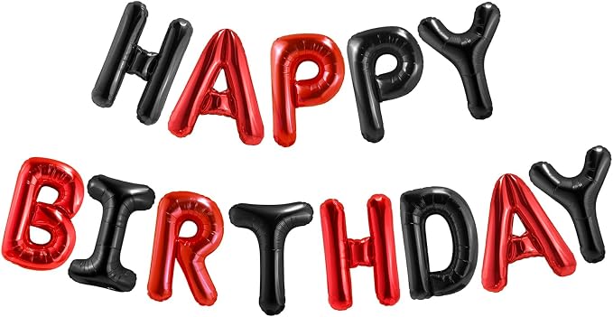 CANREVEL Happy Birthday Banner Decorations + Sign Balloons, by CANREVEL