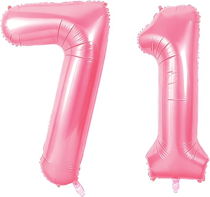 Number 71 Balloons for 71st Birthday Party Decorations, 0-100 Large No.71 by Joycard