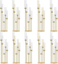 35in 10 Set Gold Candelabra Candle Centerpieces by MEISHAONV