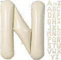 Cream Letter N Balloons, 40 Inch Balloons Letter N Mylar Helium Large N Balloon by BBPOOL