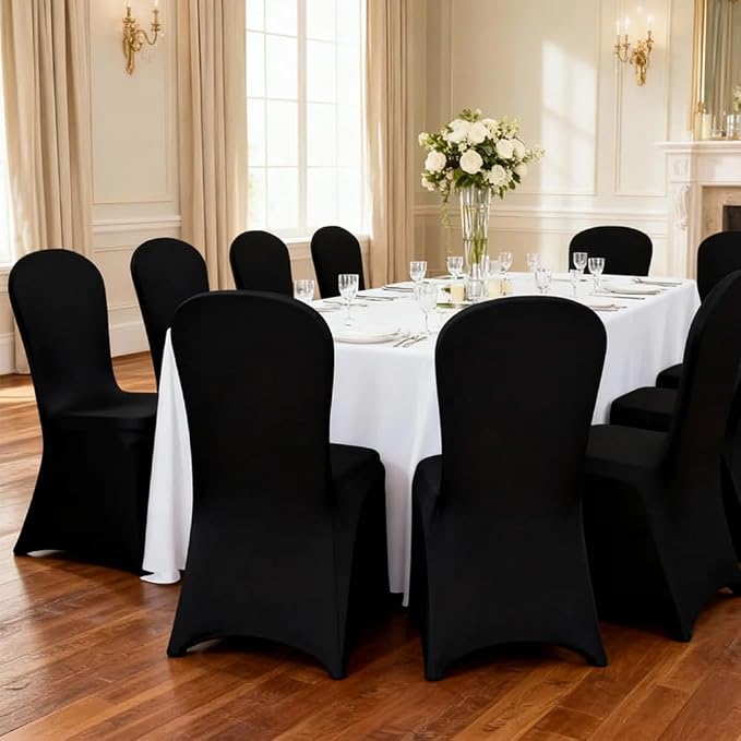 30 Pcs Black Folding Chair Cover Washable Removable Universal Fitted Chair - Image 8