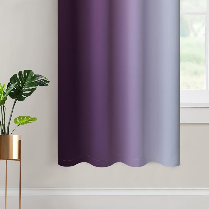 Yakamok Ombre Curtains Purple and Greyish White - Image 4