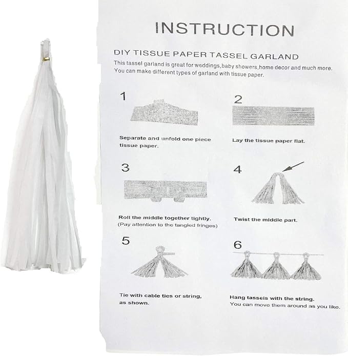20pcs Tissue Paper Tassels Blue Tassel Garlands Party Tassels Banner | able - Image 5