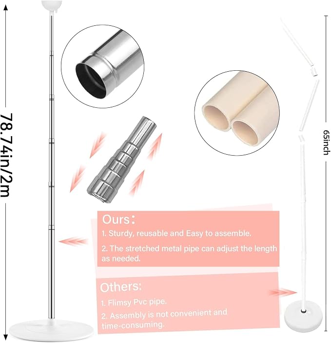 2 Sets Rose Gold Balloon Column Stand Kit - Image 3
