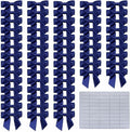 2.5" Hgzgch Dark Blue Satin Ribbon Bow for Gift Wrapping, Premade Bows for Crafts, Cake, Party Favors, Handmade Bows with Double-Sided Tape, Self Adhesive Bows for Presents, Treats, Christmas - 50pcs