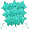 TONIFUL 15 Pcs Star Shaped Balloons 18 Inch Iridescent Green Foil Balloon | by TONIFUL