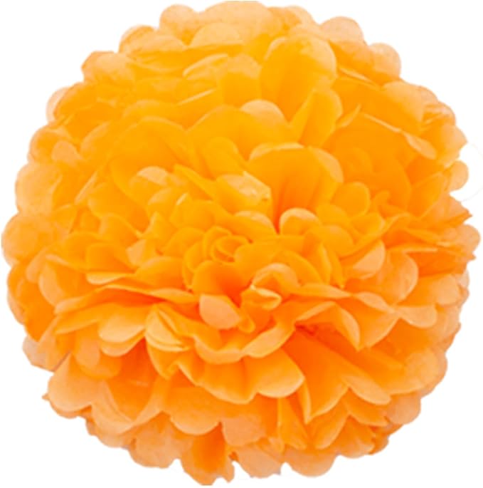 BRZIKWT 12 Pcs Black Orange Tissue Paper Pom Poms - Image 3