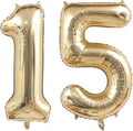 15 Balloons Number, 40 Inch Light Gold 51 15 Birthday Balloon, Foil Mylar by Unknown