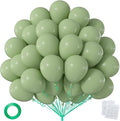 50pcs 12 Inch Sage Green Latex Party Balloons | Premium Olive Green Balloon Kit by OWPFJG