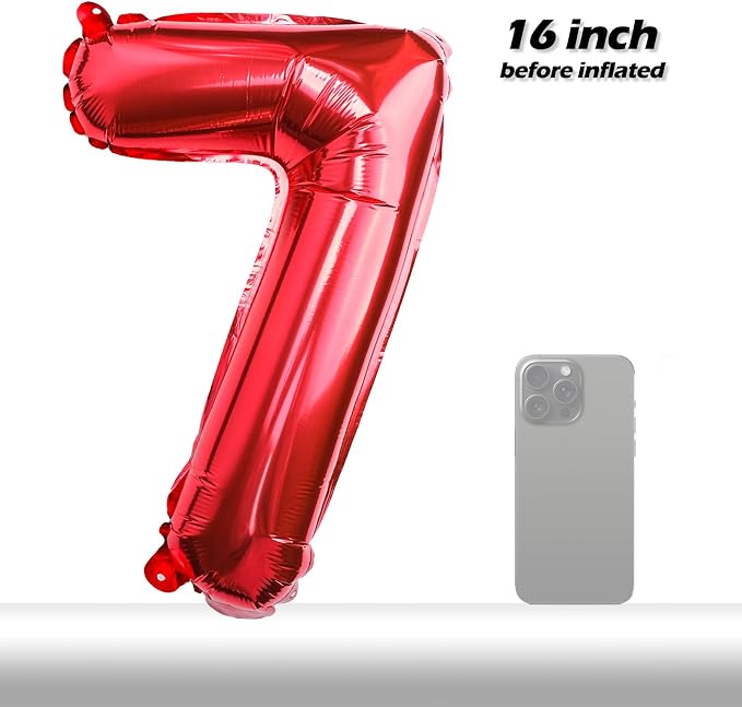 20 Pcs Red 16" Number Balloons 2 Sets 0-9 Foil Balloon Numbers Décor | Glossy - Image 5