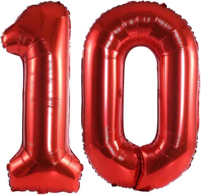 Number 10 Balloon Foil Mylar Balloons by YPSelected