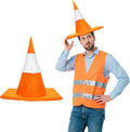 Orange and White Halloween Costume Party Traffic Cone Funny Hat by Unknown