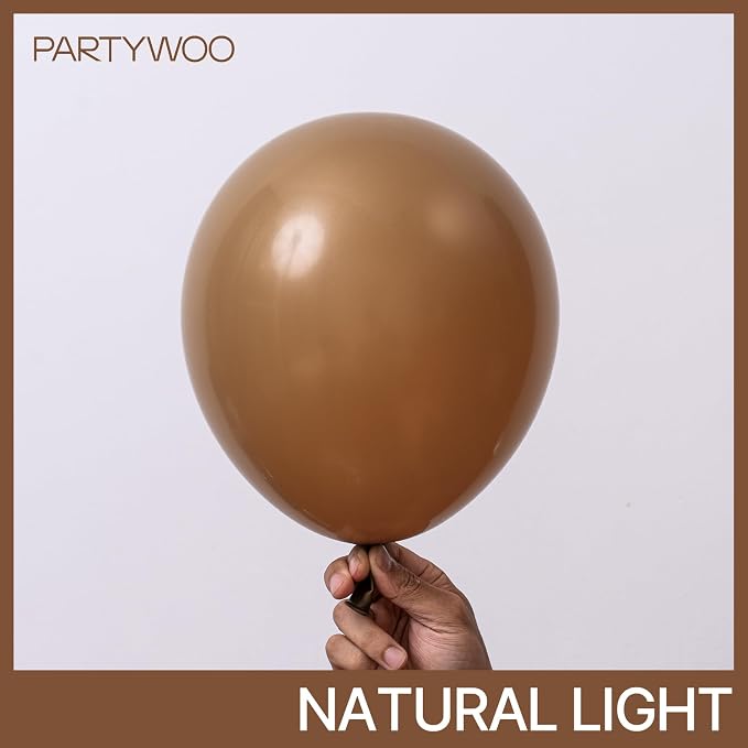 PartyWoo Brown Balloons 101pcs Boho Neutral Coffee Tan Fall Color | Balloons - Image 3