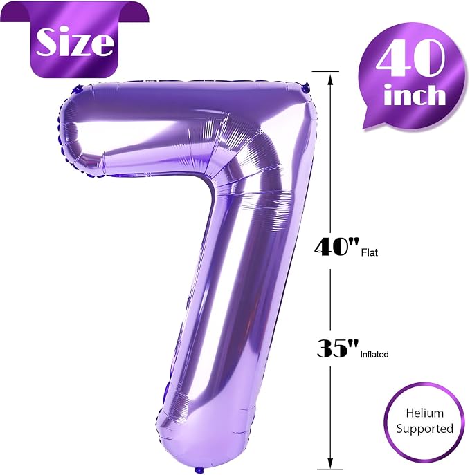 Purple Number 7 Balloon 40 Inch - Image 5