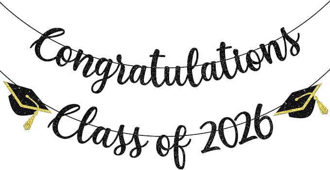 Congratulations Class of 2026 Banner, Congrats Grad Party Decor, 2026 by Yotawebery
