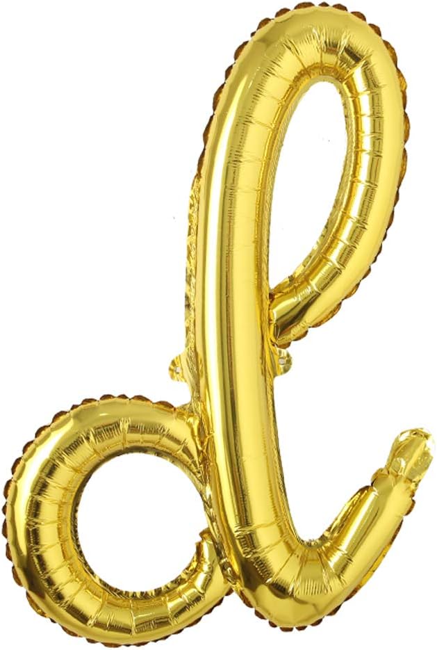 18 inch Gold DIY a-z Handwriting lowercase letters name Foil balloon Letter by REIANS