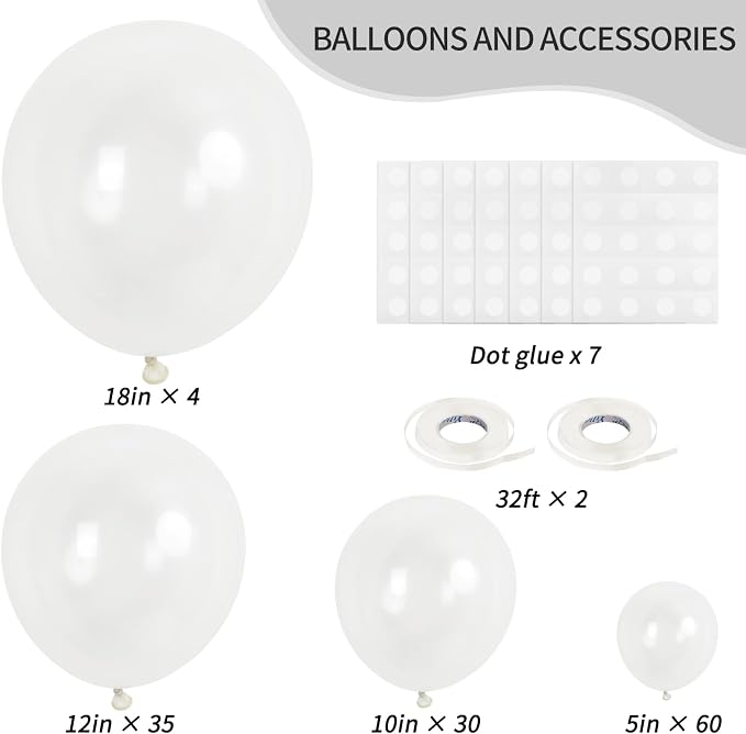 RUBFAC 129pcs Clear Balloons Different Sizes 18 12 10 5 Inches - Image 2