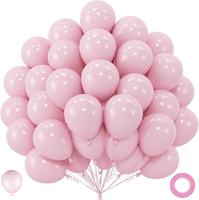 40pcs Light Pink Balloons 12 Inch, Matte Pastel Baby Pink Balloons | Latex by ZizasAry