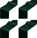 SiinvdaBZX 4 Pcs Green Satin Table Runner 12 x 108 inches Long | Bright Smooth by SiinvdaBZX