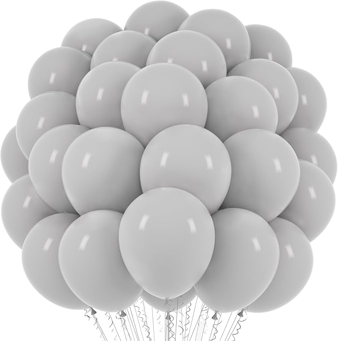 Voircoloria 66pcs Gray Latex Party Balloons, 12inch | by Voircoloria