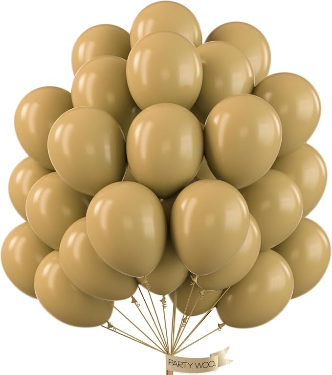 PartyWoo Light Brown Balloons 50pcs Neutral Boho Coffee Color | 12 Inch Balloons by PartyWoo