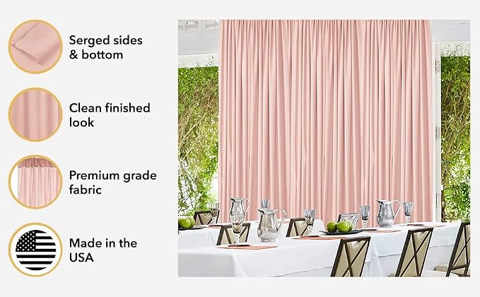 AK TRADING CO. 10 feet x 10 feet Polyester Backdrop Drapes Curtains Panels - Image 4