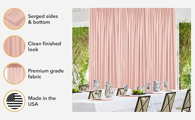 AK TRADING CO. 10 feet x 10 feet Beige Polyester Backdrop Drapes Curtains Panels - Image 5
