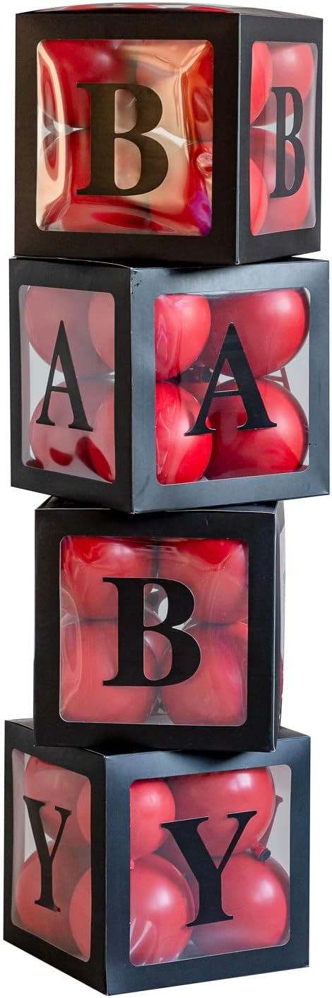 4pcs Transparent Baby Boxes, Gender Reveal Party Decorations - Image 6