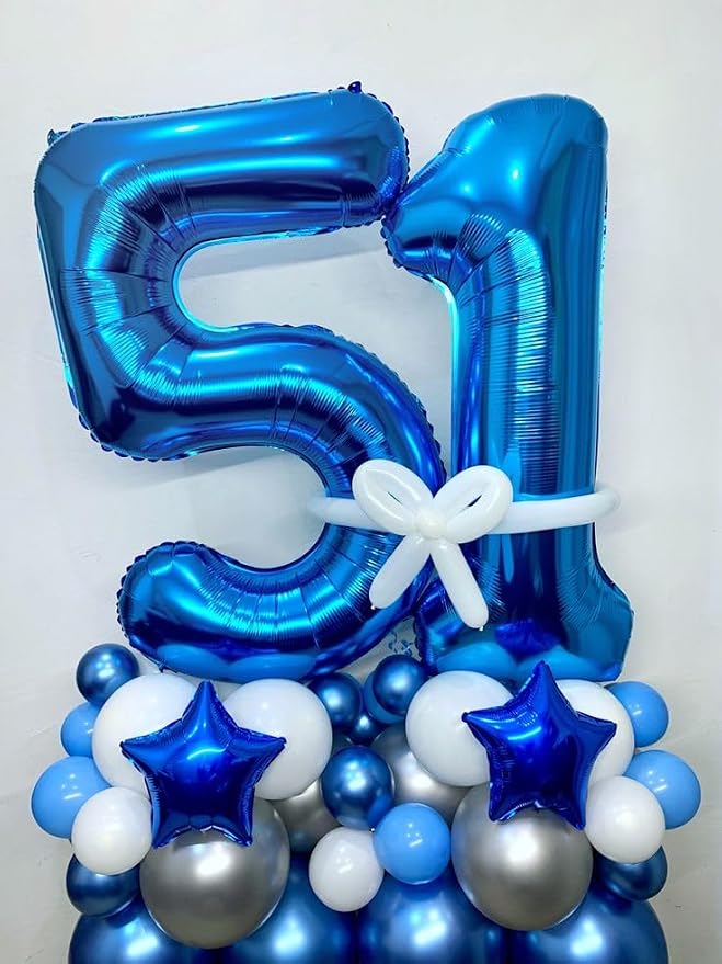 Number 50 Balloons 40 Inch for 50th Birthday Party Decorations, Dark Blue | - Image 2