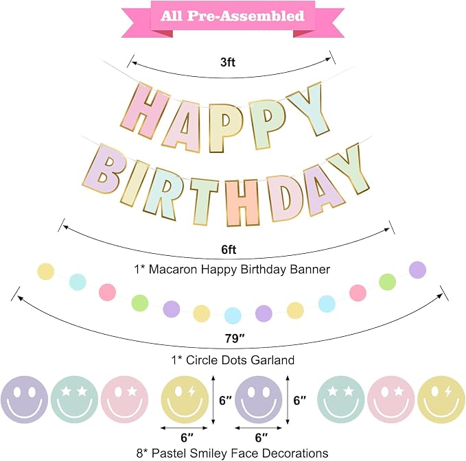 Pre-Strung Happy Birthday Banner, NO DIY Party Decorations | Birthday Party - Image 2