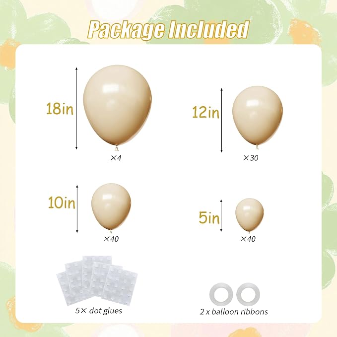 114pcs white Sand Balloons Different Sizes Pack, 18 12 10 5 Inches Balloon | - Image 2