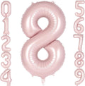Light Pink Number 8 Balloon, 40 Inch Giant Mylar Number Balloons, Large Foil by AIQINHU
