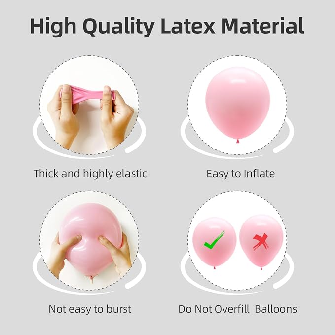 Pastel Pink Balloons Different Sizes 135pcs 18 12 10 5 Inch Light Pink Balloon - Image 3