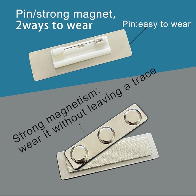 2pcs Stainless Steel Custom Name Tags with Pin or Magnet Adhesive Tape,Personalized,Customizable Name Tags,Custom ID Badge,Metal Name Tag for Cops,Nurses,Doctors,Teachers(RosGold x 2)