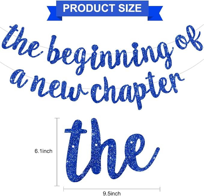BEISHIDA Blue Pre-Strung Glitter The Beginning of A New Chapter Banner | - Image 3