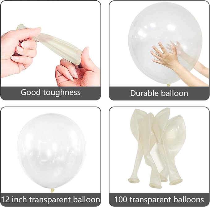 Clear Latex Balloons 100 Pack 12 Inch Transparent Party Balloons - Image 4